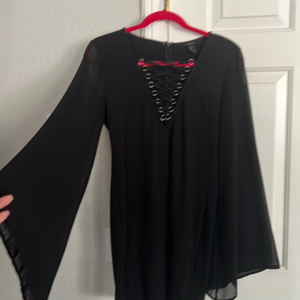 Black bodycon dress with Flowy sleeves